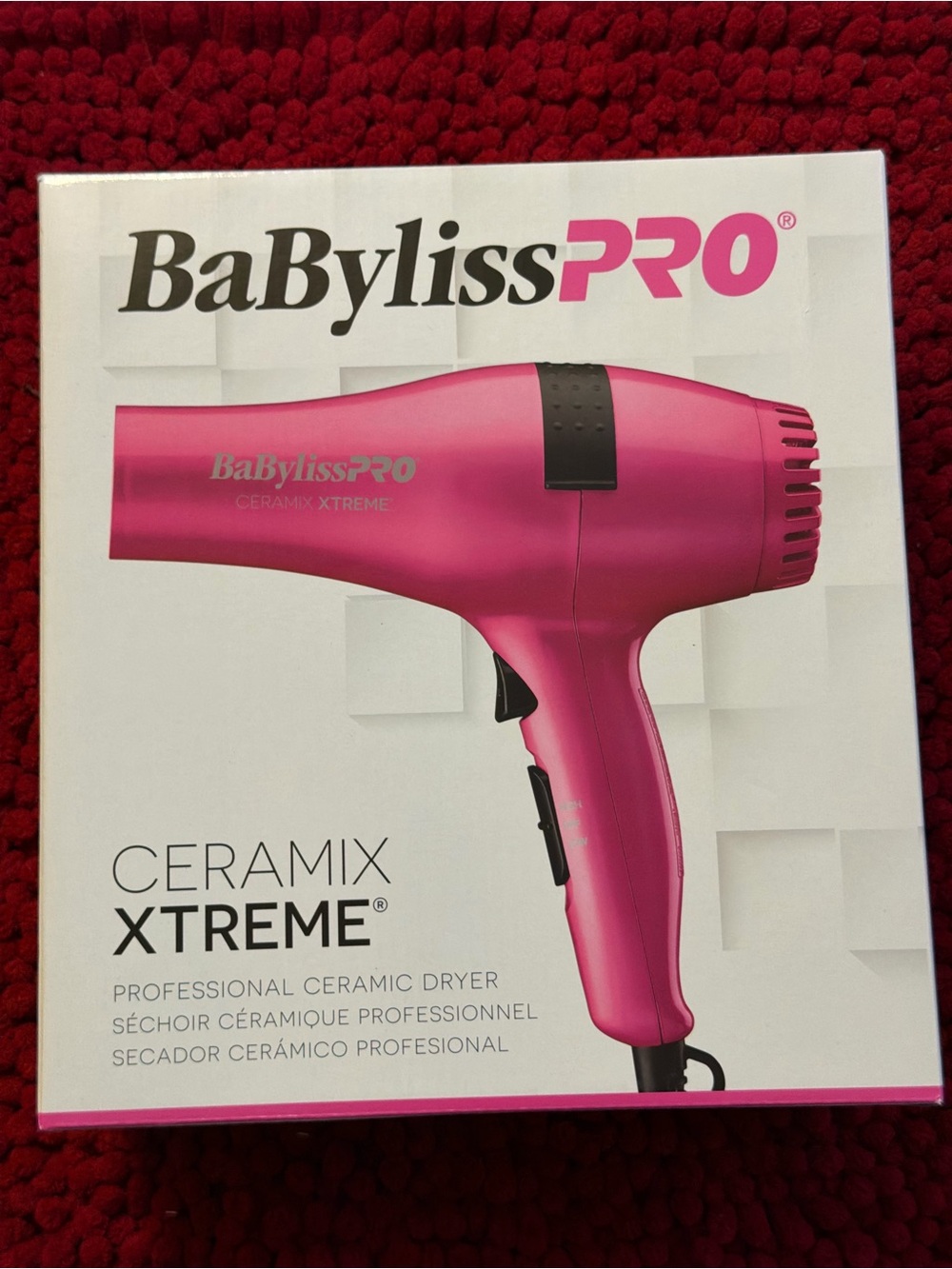 BaByliss PRO Ceramix Xtreme 2000W Ceramic Hair Dryer Pink Cold Shot